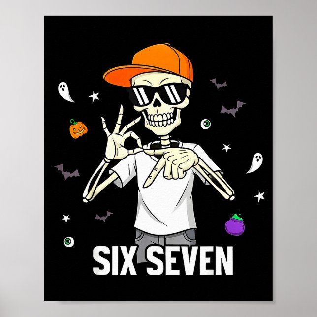 Affiche 67 garçons squelette drôle six sept Gen Alpha Hall (Devant)