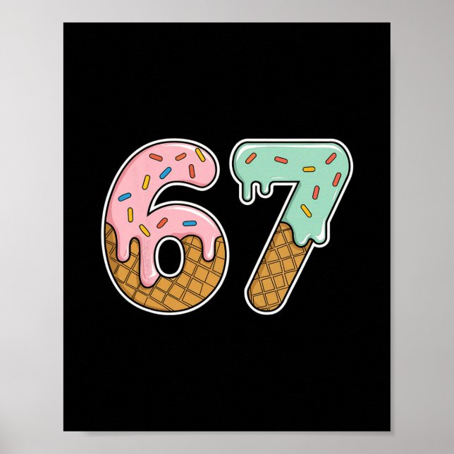 Affiche 67 Glace 67 Mème Drôle Six Sept Gen Alpha Hommes (Devant)