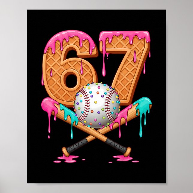 Affiche 67 Glace au Dégoulinant Vendre Numéro 67 Joueur 67 (Devant)