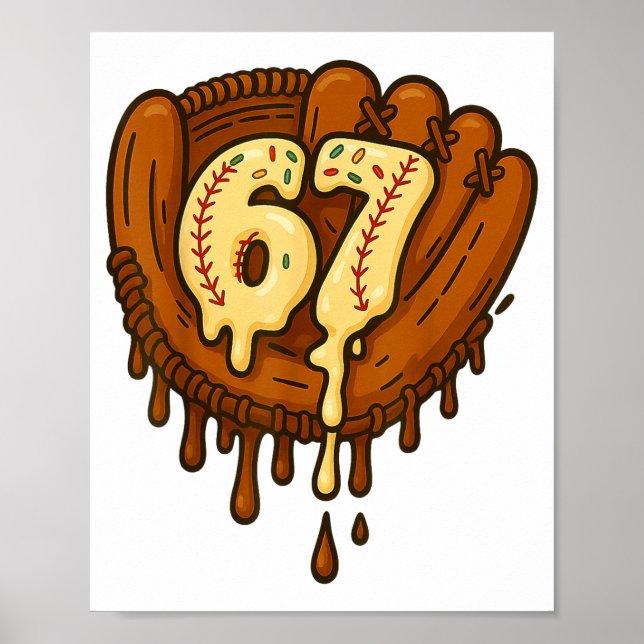 Affiche 67 Glace Goutte Drôle Six Sept Baseball  (Devant)