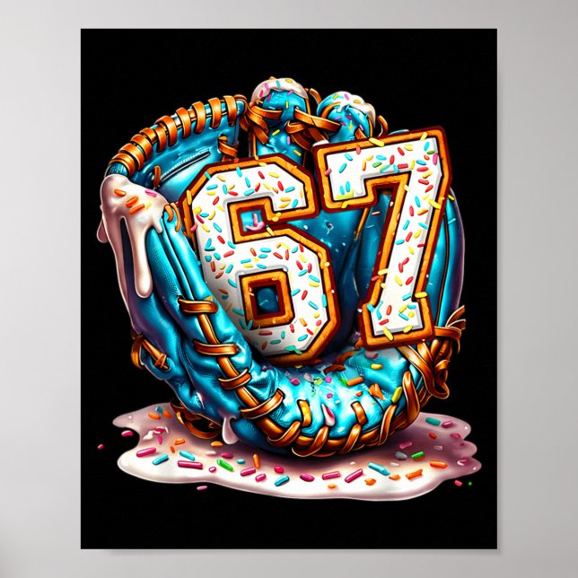 Affiche 67 Glace Goutte Drôle Six Sept Baseball  (Devant)