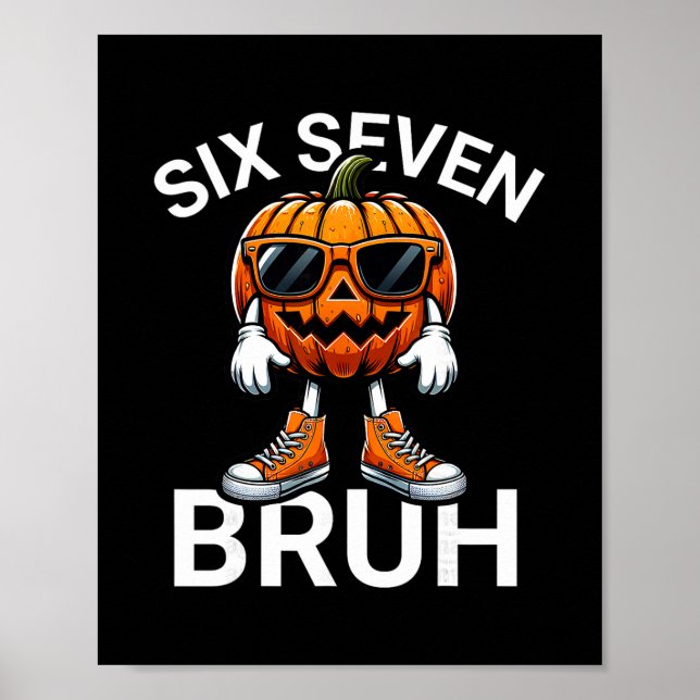 Affiche 67 Halloween Drôle Six Sept Mème Brainrot Citrouil (Devant)