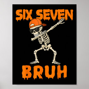 Affiche 67 Halloween Drôle Six Sept Mème Brainrot Citrouil