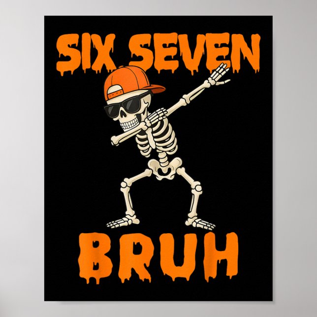 Affiche 67 Halloween Drôle Six Sept Mème Brainrot Citrouil (Devant)