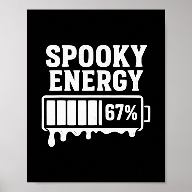 Affiche 67 Halloween Énergie Effrayante Brainrot Meme Six  (Devant)
