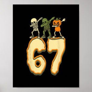 Affiche 67 Halloween Mème 6 7 Nombres Six Sept Drôle Enfan