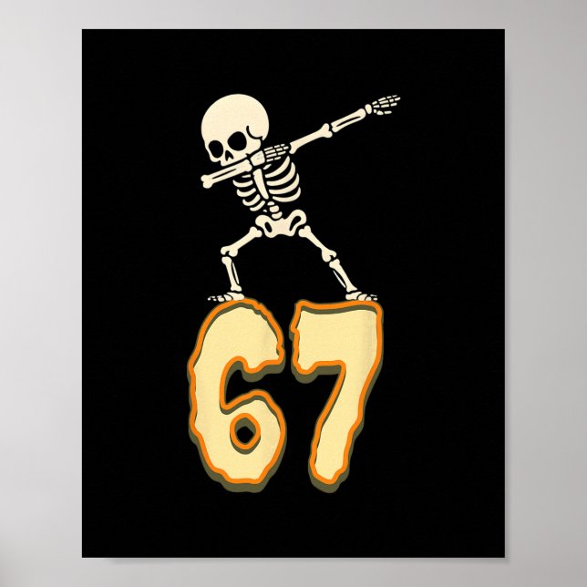 Affiche 67 Halloween Meme 6 7 Numbers Six Seven Funny Kids (Devant)