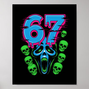 Affiche 67 Halloween Scp Horreur Visage Épouvantable Chemi