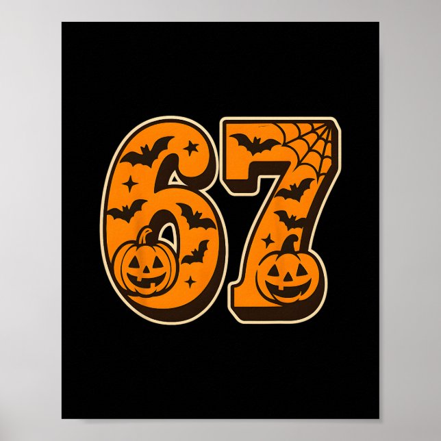Affiche 67 Halloween Six Seven Brainrot Mème Garçons Enfan (Devant)