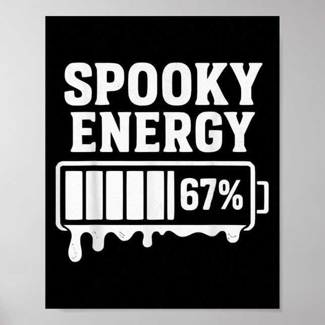 Affiche 67 Halloween Spooky Energy Brainrot Meme Six Seven (Devant)