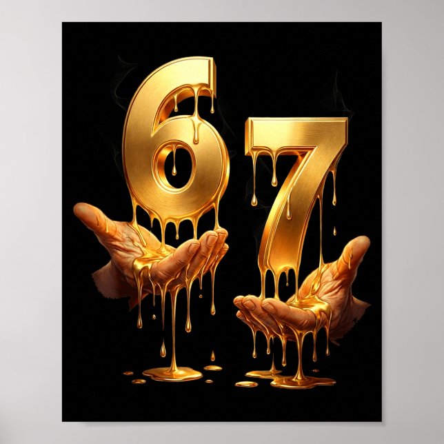 Affiche 67 Hands Six Seven 6 7 Gold Drip Teens Boys Kids D (Devant)