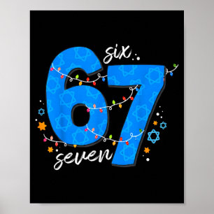 Affiche 67 Hanukka Fête juive Menorah Six Sept Mème 