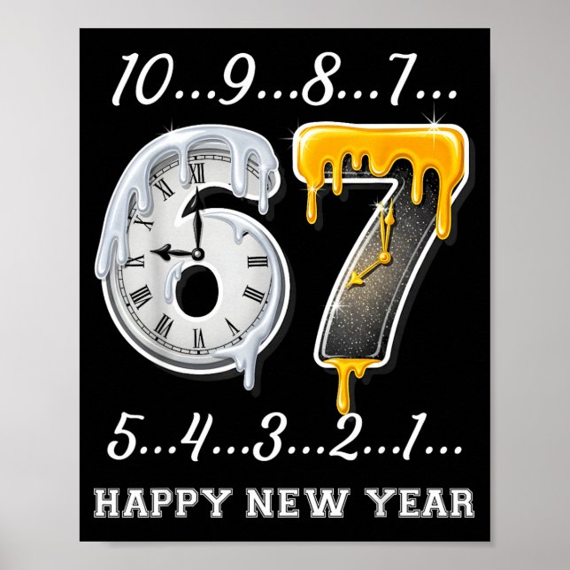 Affiche 67 Happy New Year Six Seven Funny Countdown 2026 B (Devant)