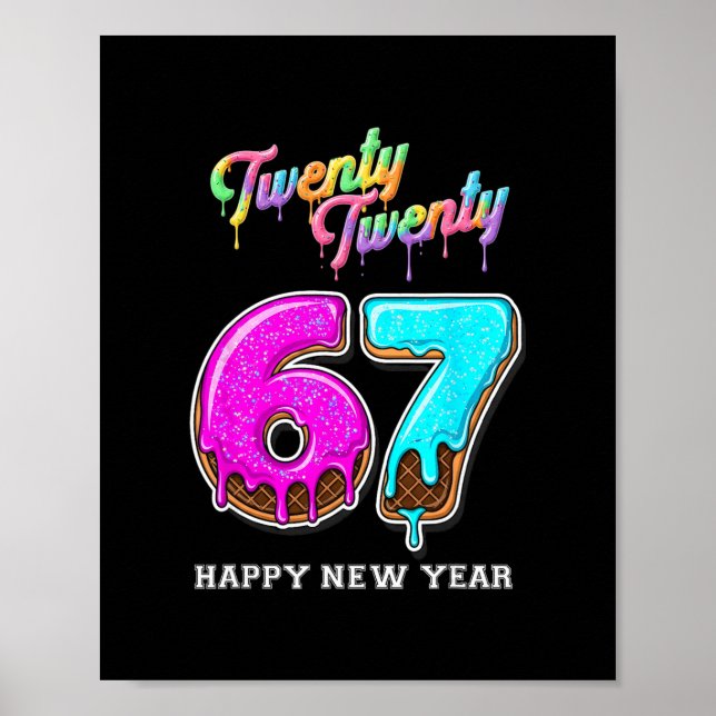 Affiche 67 Happy New Year's Eve Six Seven Funny 2026 Brain (Devant)