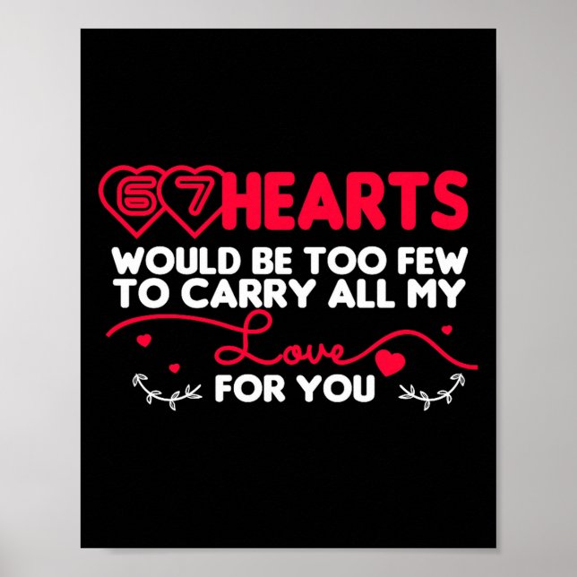 Affiche 67 Hearts Valentines Romantic Cute Saying 67 Valen (Devant)