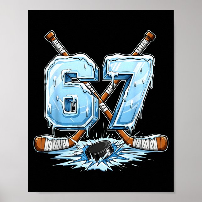 Affiche 67 Hockey Drip Number Funny Meme Style Boys Graphi (Devant)