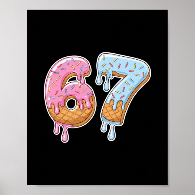 Affiche 67 Ice Cream 67 Meme Funny Six Seven Gen Alpha Men (Devant)