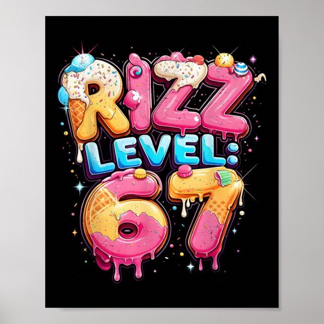 Affiche 67 Ice Cream Drip Cool Meme Six Seven Gen Alpha Sl (Devant)