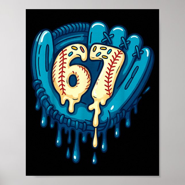 Affiche 67 Ice Cream Drip Funny Six Seven Baseball  (Devant)