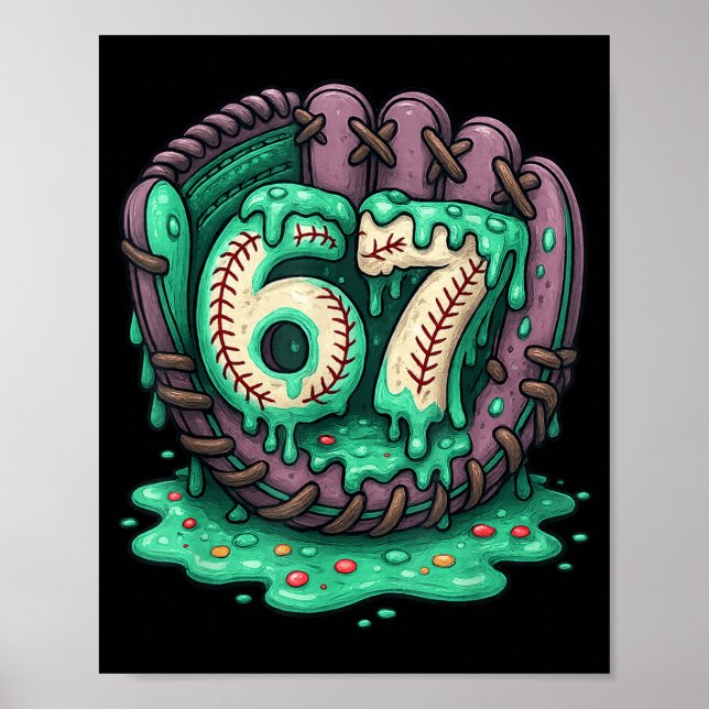 Affiche 67 Ice Cream Drip Funny Six Seven Baseball  (Devant)