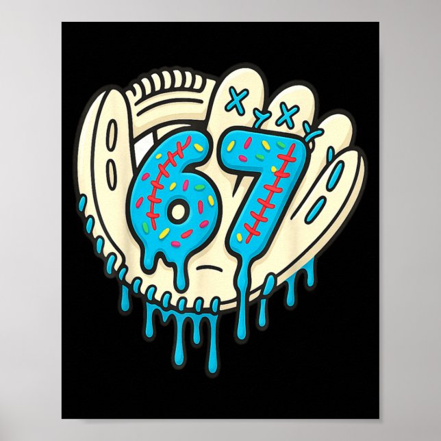 Affiche 67 Ice Cream Drip Funny Six Seven Baseball  (Devant)