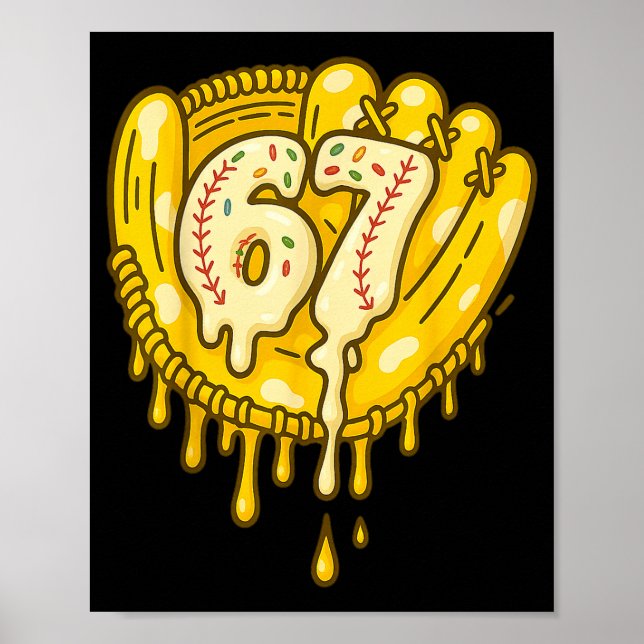 Affiche 67 Ice Cream Drip Funny Six Seven Baseball  (Devant)