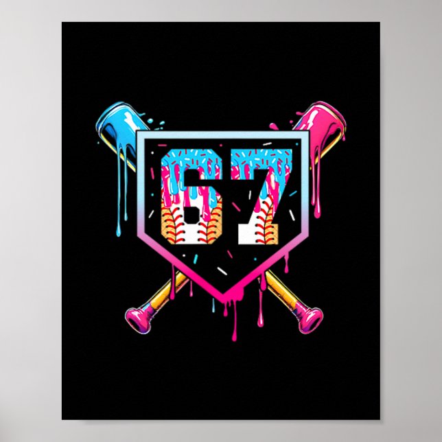 Affiche 67 Ice Cream Drip Meme Funny Six Seven Gen Alpha ( (Devant)