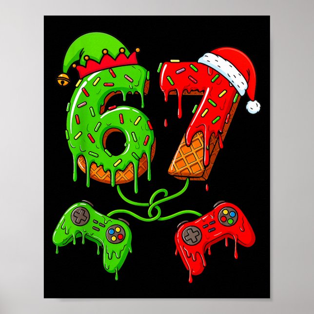 Affiche 67 Ice Cream Drip Meme Gamer Six Seven Christmas B (Devant)
