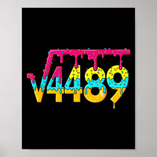 Affiche 67 Ice Cream Drip Meme Square Root 4489 Slang Math (Devant)