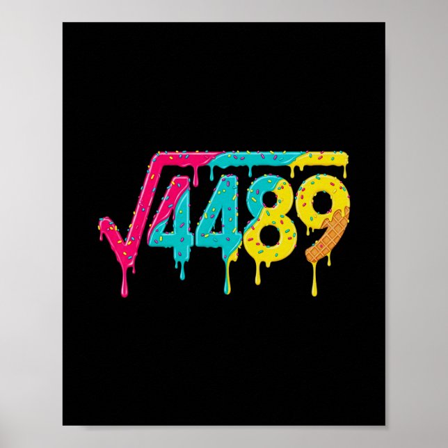 Affiche 67 Ice Cream Drip Meme Square Root 4489 Slang Teac (Devant)