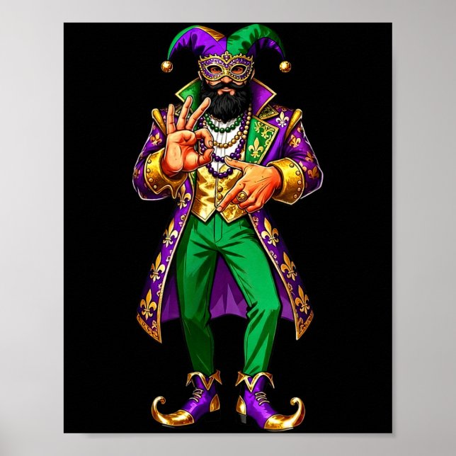 Affiche 67 Jester Man Mardi Gras Six Seven Meme Gen Alpha  (Devant)