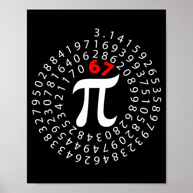 Affiche 67 jour six sept mème symbole mathématiques profes (Devant)