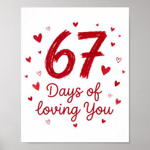Affiche 67 Jours D'amour Pour Toi Couple Drôle Saint-Valen