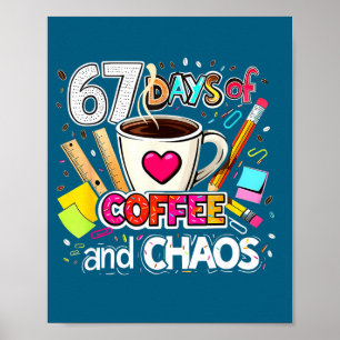 Affiche 67 jours de café et de chaos conception colorée