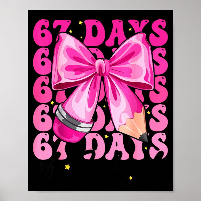 Affiche 67 Jours D'école Coquette Bow Six Sept Mème Tasse (Devant)