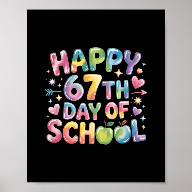 Affiche 67 jours d'école drôle 67 mème enseignant  (Devant)