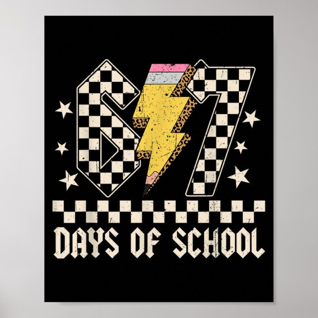 Affiche 67 Jours D'école Mème Argot Abcd Rock Garçons Fill (Devant)