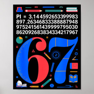 Affiche 67 Jours D'école Professeur Enfant Garçon 67 Math 