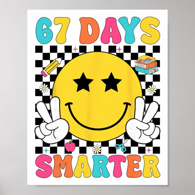 Affiche 67 Jours Plus Intelligents 67 Mème 6 7 Nombres Six (Devant)
