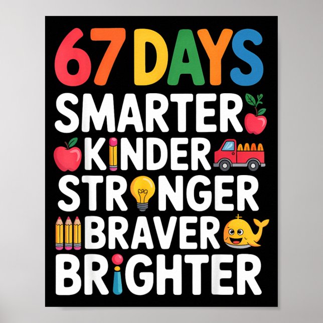 Affiche 67 jours plus intelligents plus gentils plus forts (Devant)