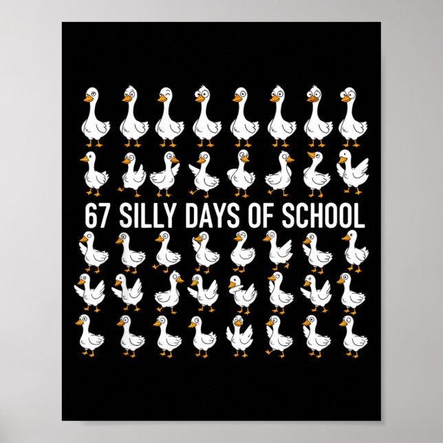 Affiche 67 Jours Ridicules D'école Drôle D'oie 67 Mème Pou (Devant)