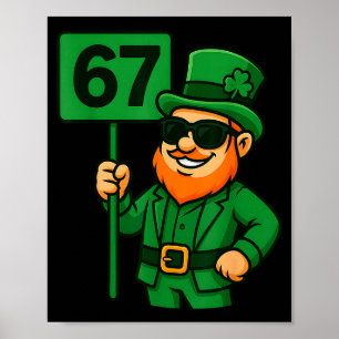 Affiche 67 Leprechaun Six Seven Génération Mème Vibrations