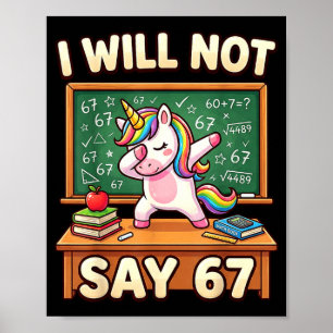 Affiche 67 licorne pour filles six sept mème brainrot drôl