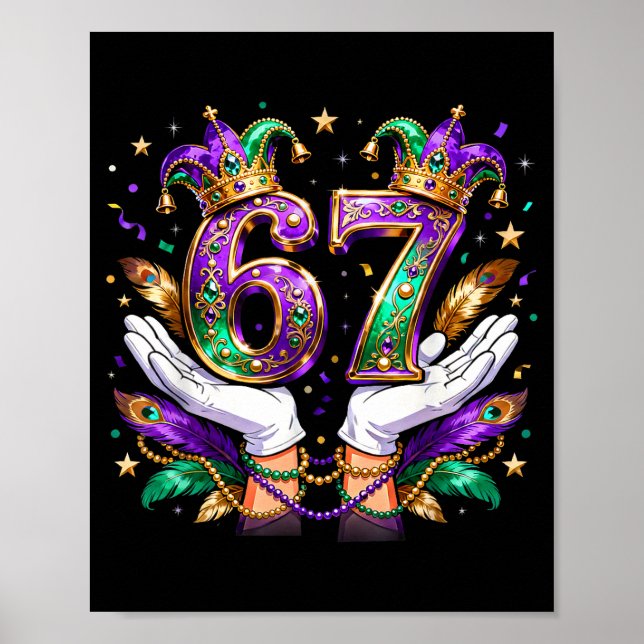 Affiche 67 Mardi Gras Mème Citation de fête de Carnaval _2 (Devant)