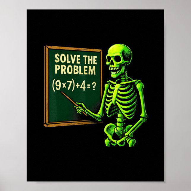 Affiche 67 Math Halloween squelette Meme pour les enseigna (Devant)