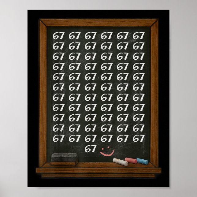 Affiche 67 Math Teacher Overload Six Seven Brainrot Meme C (Devant)