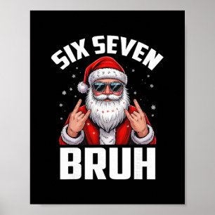 Affiche 67 Meme 6 7 Drôle de Noël Santa Rock On Six Sept