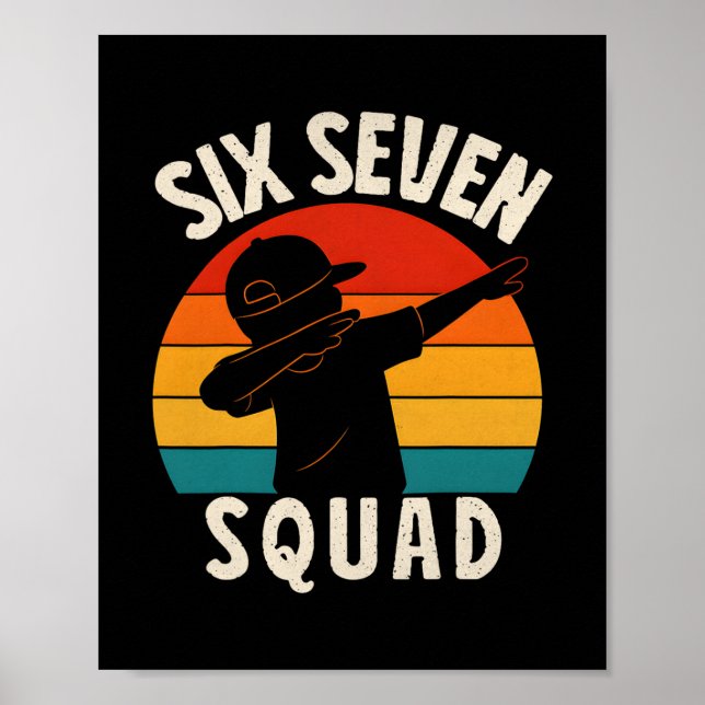 Affiche 67 Meme 6 7 Nombres Dabbing Six Sept Équipe Drôle  (Devant)
