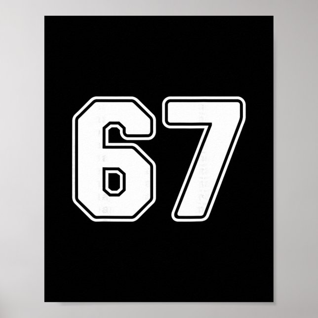 Affiche 67 Meme 6 7 Nombres Six Sept Drôles Garçons Enfant (Devant)