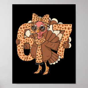 Affiche 67 Meme Automne Chute Dinde Lunettes de soleil Drô